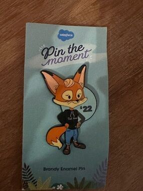 Salesforce 'Brandy' Enamel Pin - Orange Fox